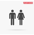 man and woman simple flat icon vector image