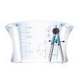drafting compass with plan vector image vector image