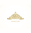 elegant glitter gold tiara logo vector image vector image