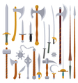 flat design colors medieval weapon set vector image
