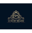 qa initial letter gold calligraphic feminine vector image vector image
