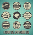 vintage gone fishing labels vector image vector image
