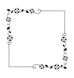 Floral botanical frame template rectangular Vector Image