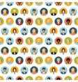 crowd of round flat people avatars seamless vector image vector image