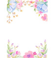 invitation card with watercolor flowers vector image