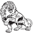 lion tattoo black white vector image