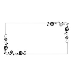 Floral botanical frame template rectangular Vector Image