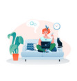 freelance home work flat vector image