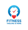 heart fitness logo vector image