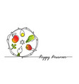 jewish seder plate dish with meal happy passover vector image vector image