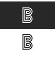 monogram letter b logo set black and white linear vector image vector image