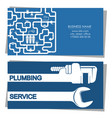 water key to plumbing repair business card vector image vector image