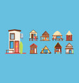 wooden beach houses flat set vector image vector image