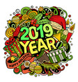 2019 doodles new year objects vector image