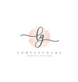 lg initial handwriting logo vector image