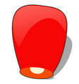 red chinese sky lantern in the shape of heart vector image