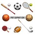 sport equipment icons set vector image