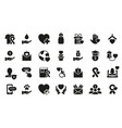 charity and donation silhouette icons set giving vector image