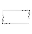 floral rectangle frame hand drawn line border vector image