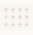 zodiac signs in boho style set astrological vector image