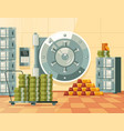 bank safe room wit money concept vector image
