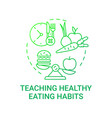 teaching healthy eating habits concept icon vector image