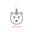 thin line capricorn icon vector image