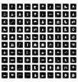 100 winter icons set grunge style vector image vector image