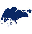 map singapore in blue colour vector image vector image
