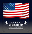 usa flag with stars and aiplanes to memorial day vector image