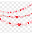 garlands hearts valentines day or wedding day vector image