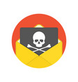 mail with virus vector image vector image