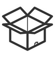 open cardboard box line icon cargo package vector image