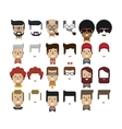 set avatars male faces design vector image