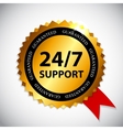24-7 support sign label template vector image vector image