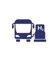 hydrogen bus at h2 fuel station icon vector image vector image