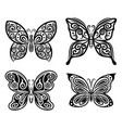 collection of beautiful butterflies silhouettes vector image