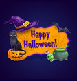 happy halloween greeting card poster vector image