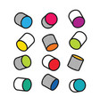 set of colorful 3d cylinders in pop art style vector image