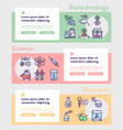 bio technologies color linear icons set vector image vector image