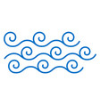 blue swirl lines water waves abstract pattern vector image