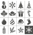 christmas icons set - simplus series vector image
