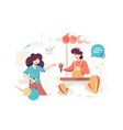 flat isolated young woman buy ice cream from vector image vector image