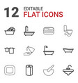 12 bath icons vector image vector image