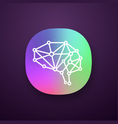 Artificial intelligence app icon Royalty Free Vector Image