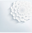 floral abstract grey background with 3d flower vector image vector image