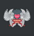 valentine love bird artwork vector image vector image