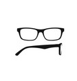 black glasses frame front and side view vector image