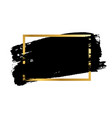 brush stroke gold text box isolated white vector image vector image