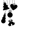 christmas baubles isolated vector image vector image